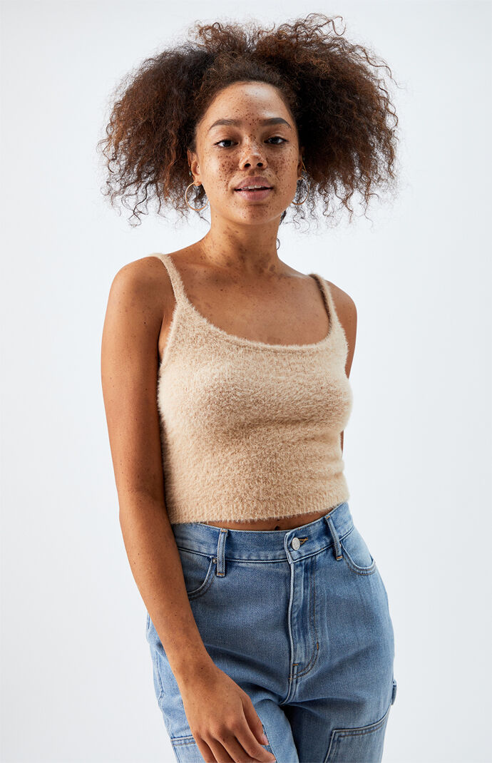Fuzzy Sweater Tank Top