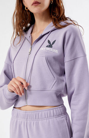 x Playboy Full Zip Cropped Hoodie image number 2