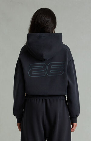 Women's Vintage Black Classic Cropped Hoodie image number 4