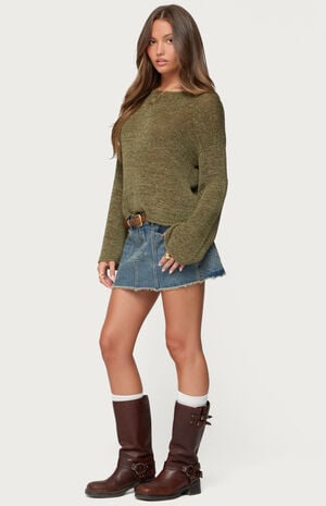 Drop Shoulder Light Knit Sweater image number 4