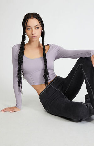 Cozy Seamed Long Sleeve Top image number 1