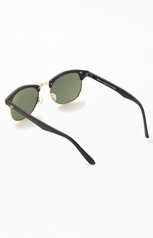 Black & Gold Small Metal 50Fifty Sunglasses image number 3