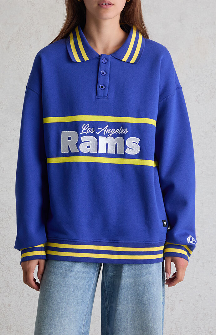 WILD COLLECTIVE x NFL LA Rams Long Sleeve Polo Sweatshirt