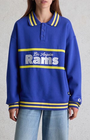 x NFL LA Rams Long Sleeve Polo Sweatshirt image number 3