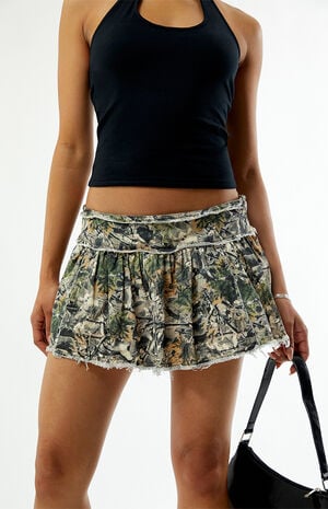 Camo Pleated Mini Skort