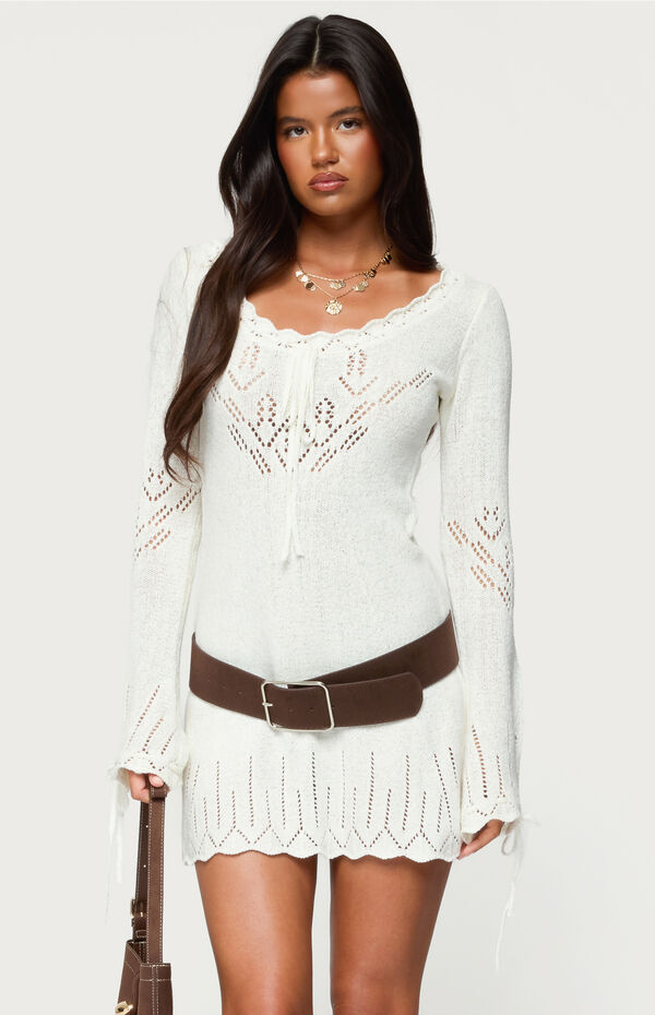 pointelle knit mini dress Edikted Shaia xv dresses