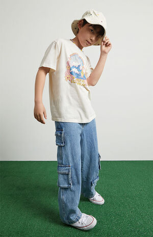 Light Blue Baggy Cargo Jeans Light Blue Baggy Cargo Jeans image number 3