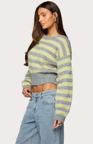 Penelope Fuzzy Striped Sweater image number 2