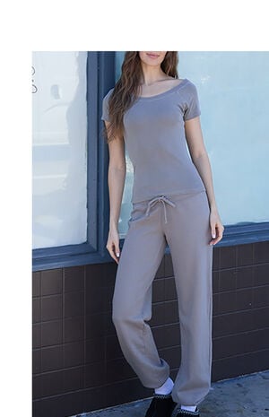 Light Gray Ginny Off-The-Shoulder Top image number 4