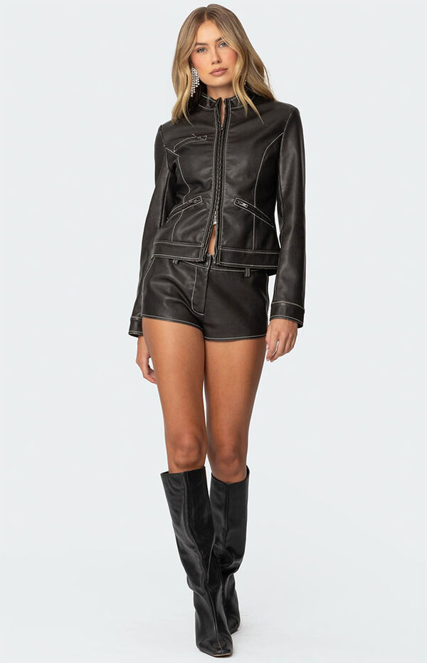 Edikted Roxie Faux Leather Jacket