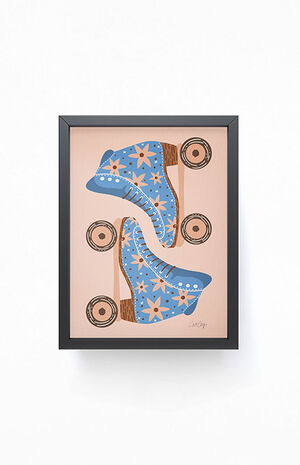 Roller Skates White Framed Mini Art Print image number 2