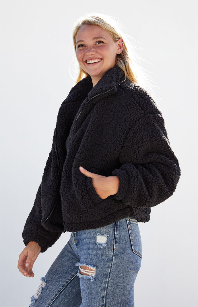 black sherpa jacket