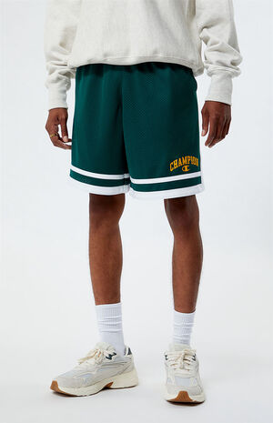 Champion Men's Recycled Mesh Basketball Shorts in Green - Size Medium