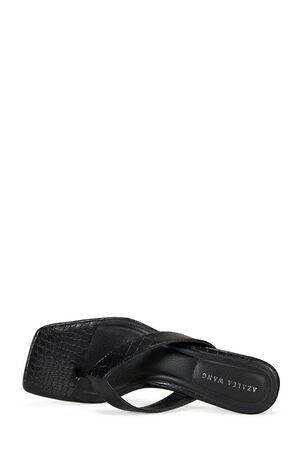 Women's Black Umberta Crocodile Skin Stiletto Heels image number 5