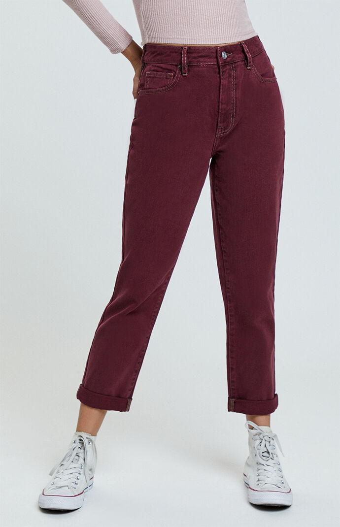 maroon mom jeans