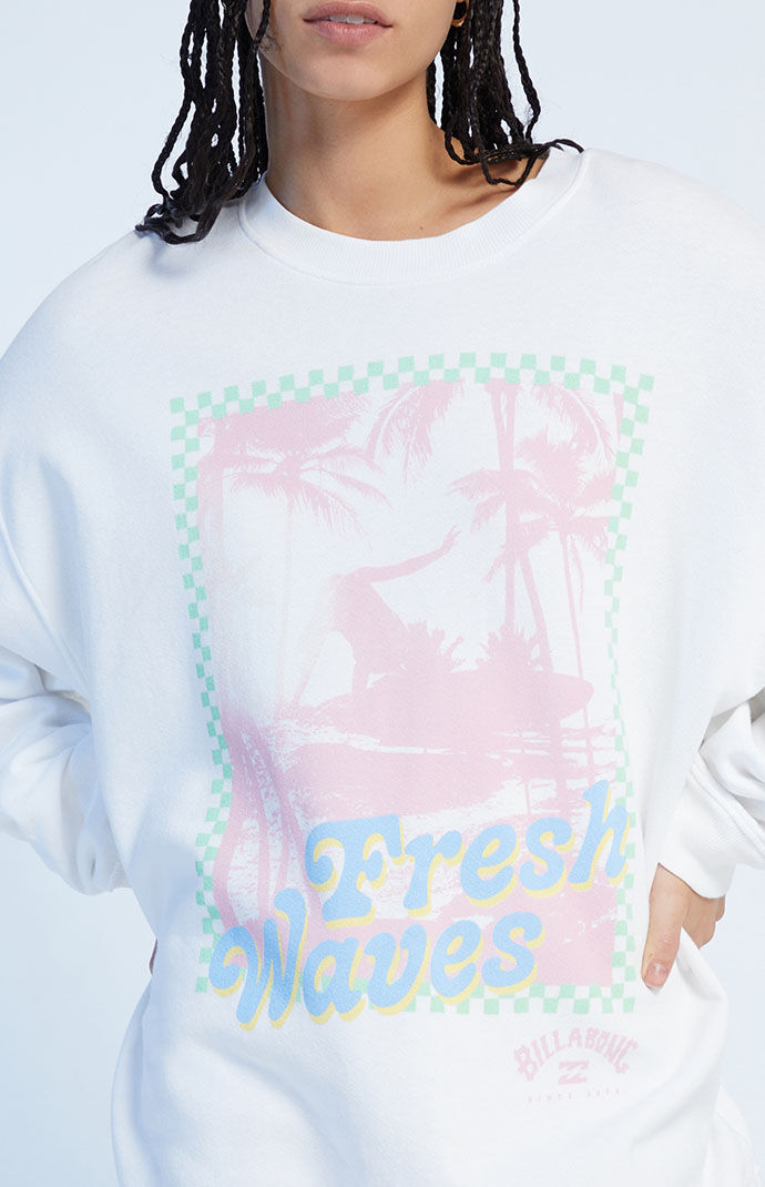 Billabong white store wash sweatshirt