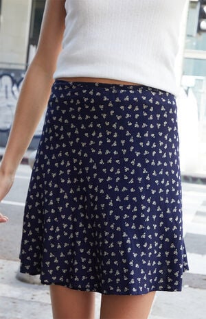 Blue Floral Genevieve Mini Skirt image number 2