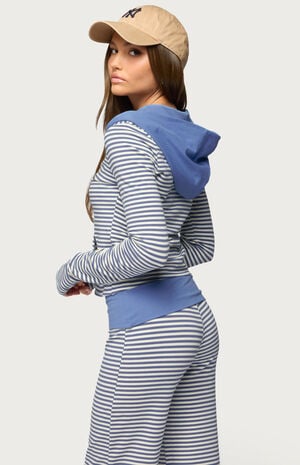 Meggy Striped Zip Up Hoodie image number 3