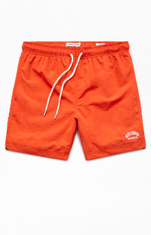 Orange Collegiate 6" Swim Trunks image number 1