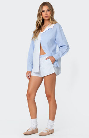 Oaklie Mix Striped Button Up Shirt image number 4