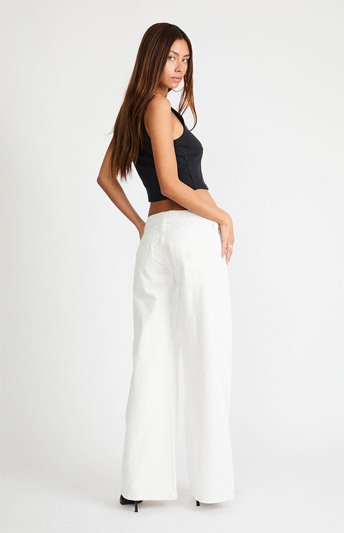 ABRAND 00 Super Low & Wide White Recycled Jeans