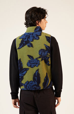 Olive Sherpa Print Vest image number 3