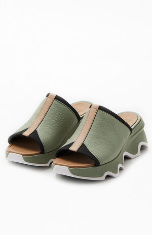 Women's Olive Kinetic Impact Slide Sandals image number 2