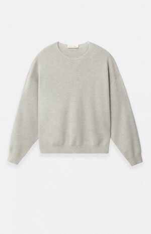 Heather Stone Merino Wool Crew Neck Sweater