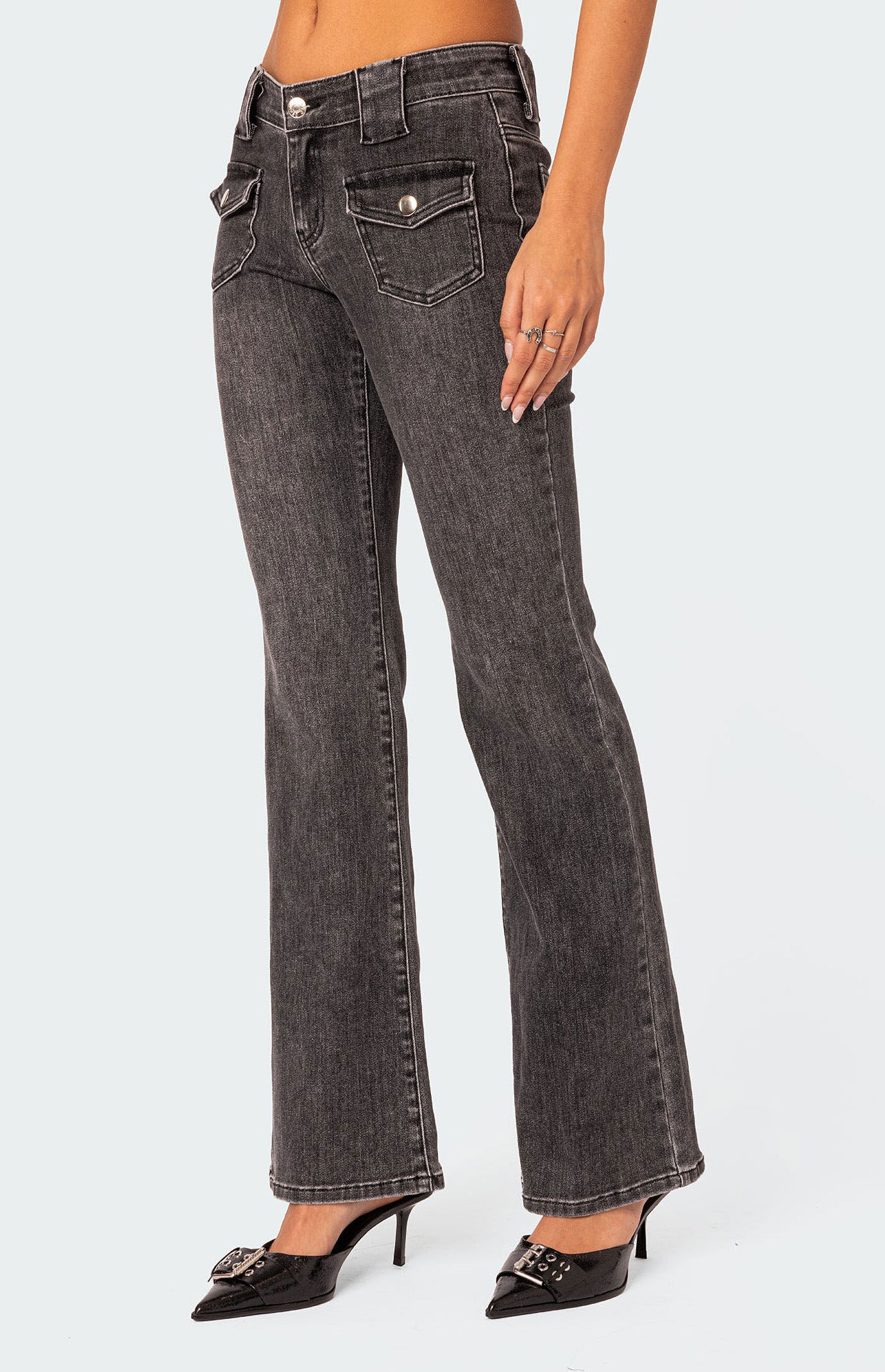 Edikted Tatum Washed Low Rise Flare Jeans | PacSun Edikted Tatum Washed Low Rise Flare Jeans | PacSun