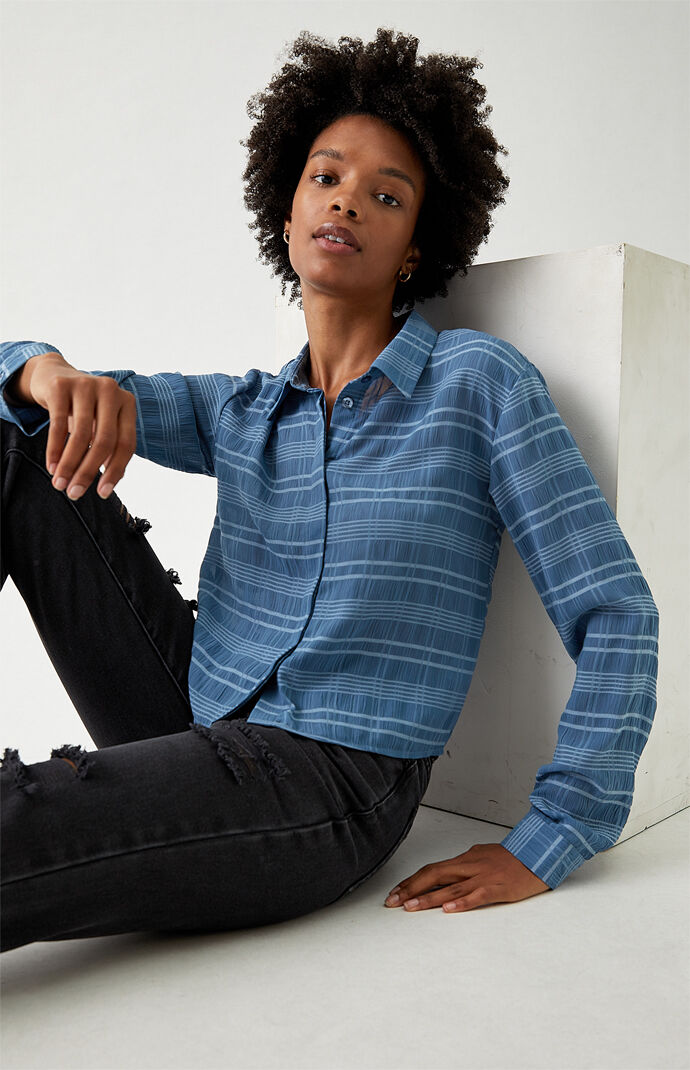 '90s Chiffon Button Down Shirt