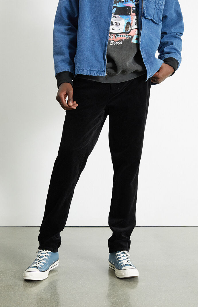 PacSun Black Corduroy Slim Chino Pants PacSun