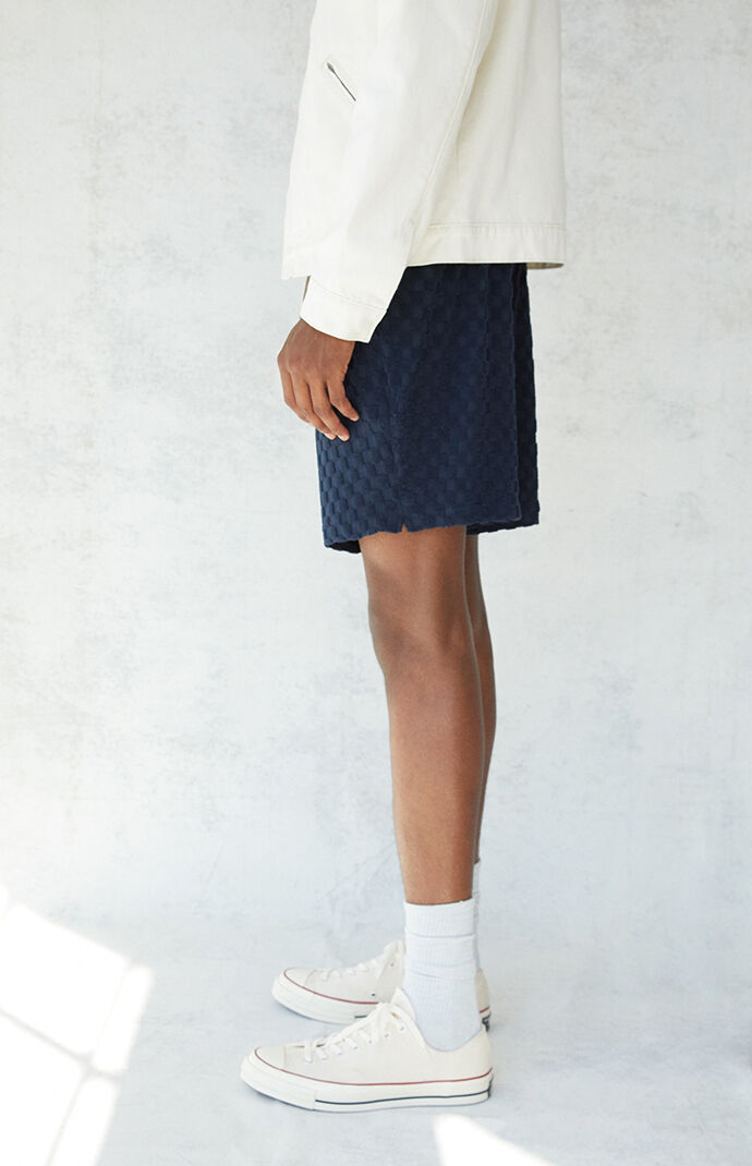 Velour Checkered Volley Shorts