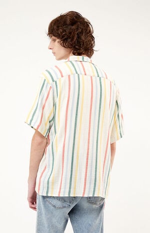 Gauze Stripe Woven Button Down Shirt image number 3