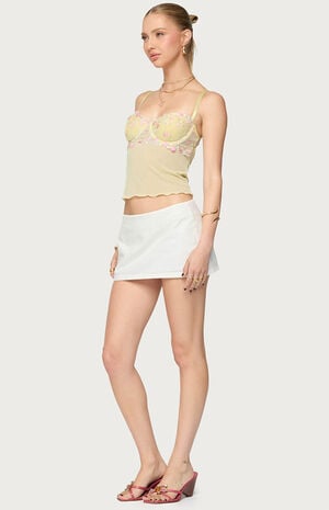 Embroidered Floral Sheer Bra Top image number 4