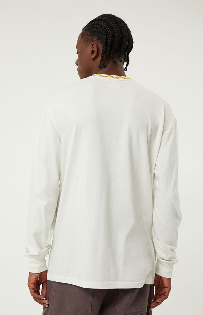 PacSun Off White Bliss Jacquard Crew Long Sleeve T-Shirt