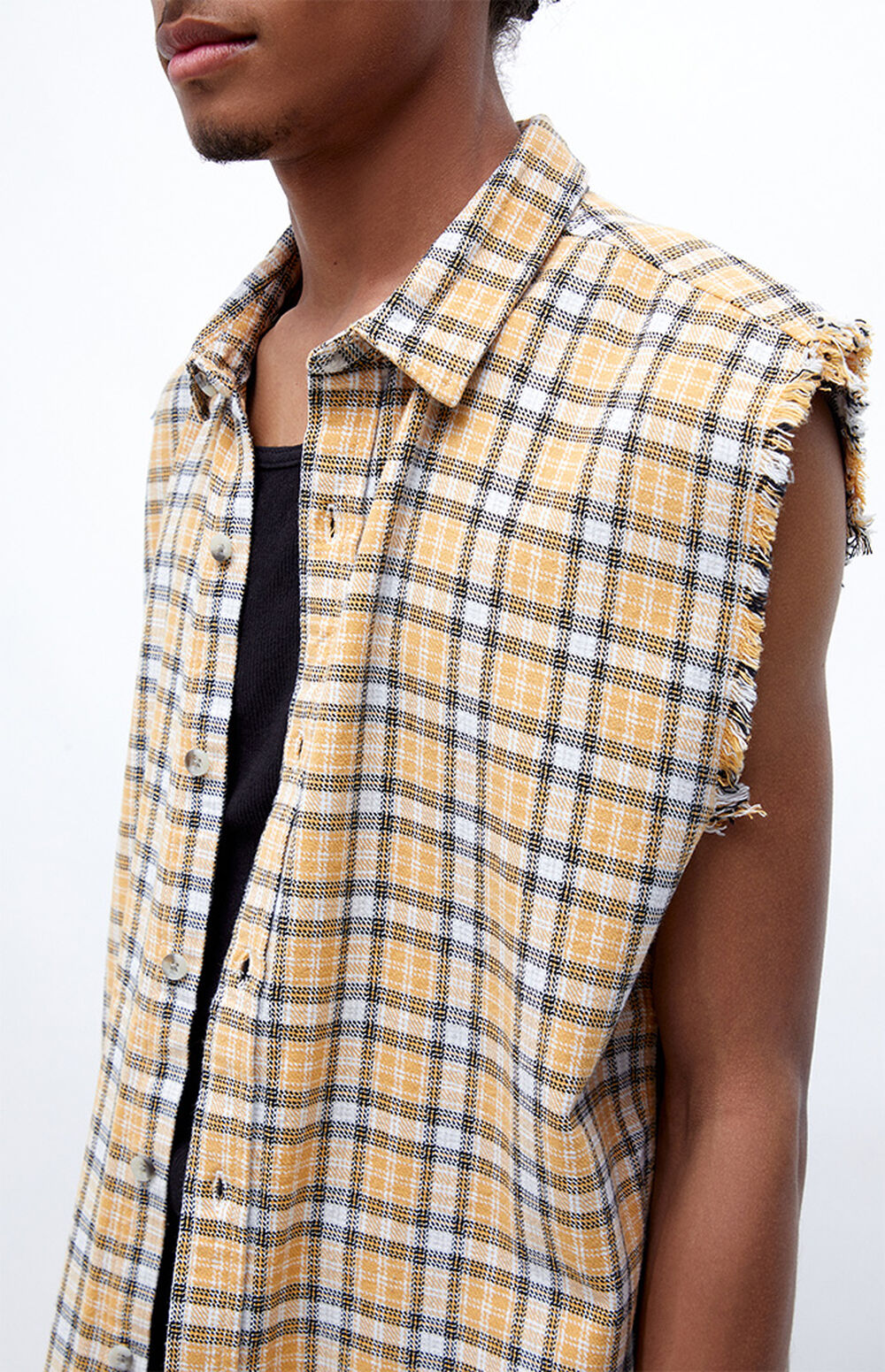 PacSun Sleeveless Plaid Shirt PacSun