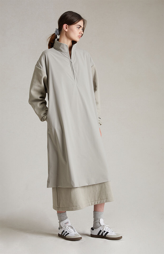 【FOG Essentials】Women's Fleece Mock Neck Sweater Dress Fear of God Essentials Women's Seal Nylon Fleece Mock Neck