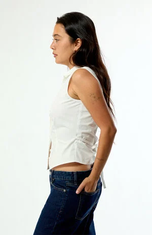 Olivia Button Up Tank Top image number 3