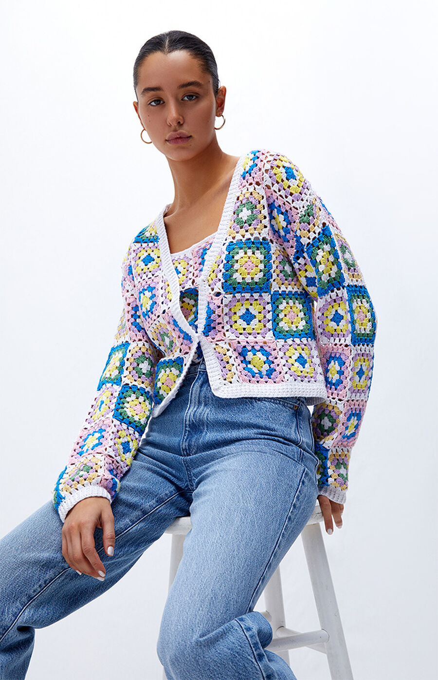 LA Hearts Keepsake Crochet Cardigan PacSun