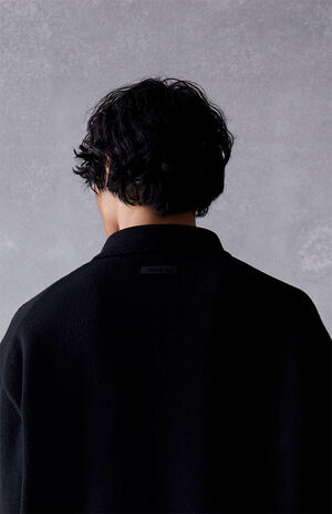 Jet Black Knit Polo Sweater image number 4