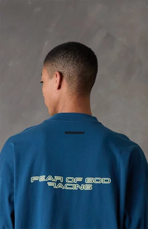 Blue Paneled Modern Long Sleeve T-Shirt image number 5