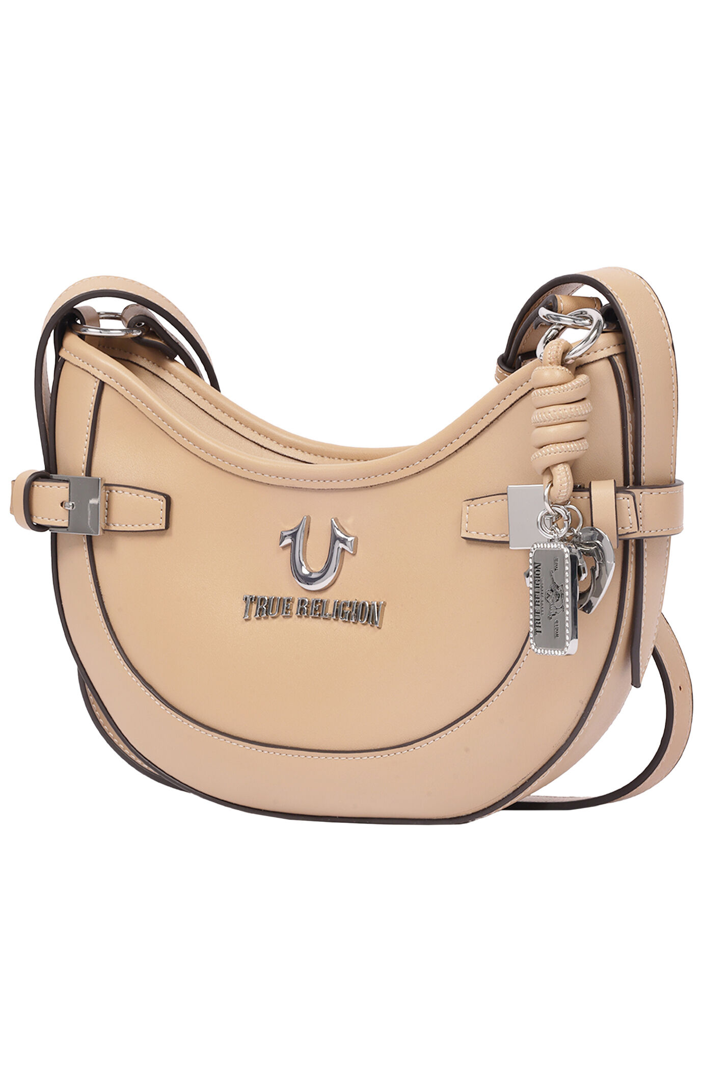 True Religion Blake Smooth Faux Leather Belted Hobo Bag