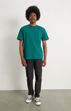 Forest Green Solid Regular Fit T-Shirt image number 4