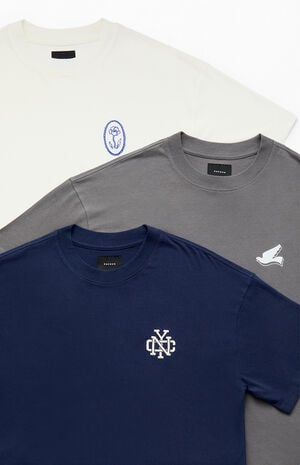 3 Pack Neutral Embroidered T-Shirts image number 3
