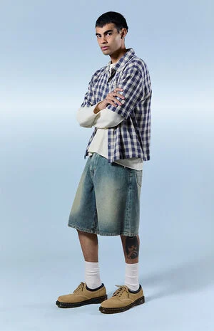 Parker Baggy Jean Shorts Medium Blue image number 1