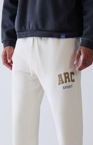 Cream Fleece Baggy Sweatpants image number 6