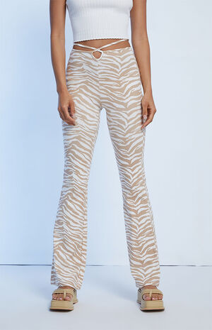 Cinnamon Keyhole Flare Pants image number 2