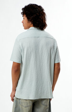 Blue Pointelle Camp Shirt image number 3