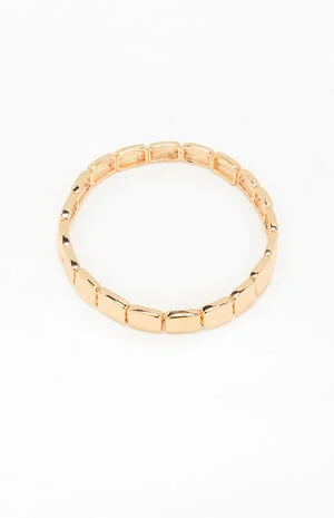 Gold Square Link Bracelet image number 1
