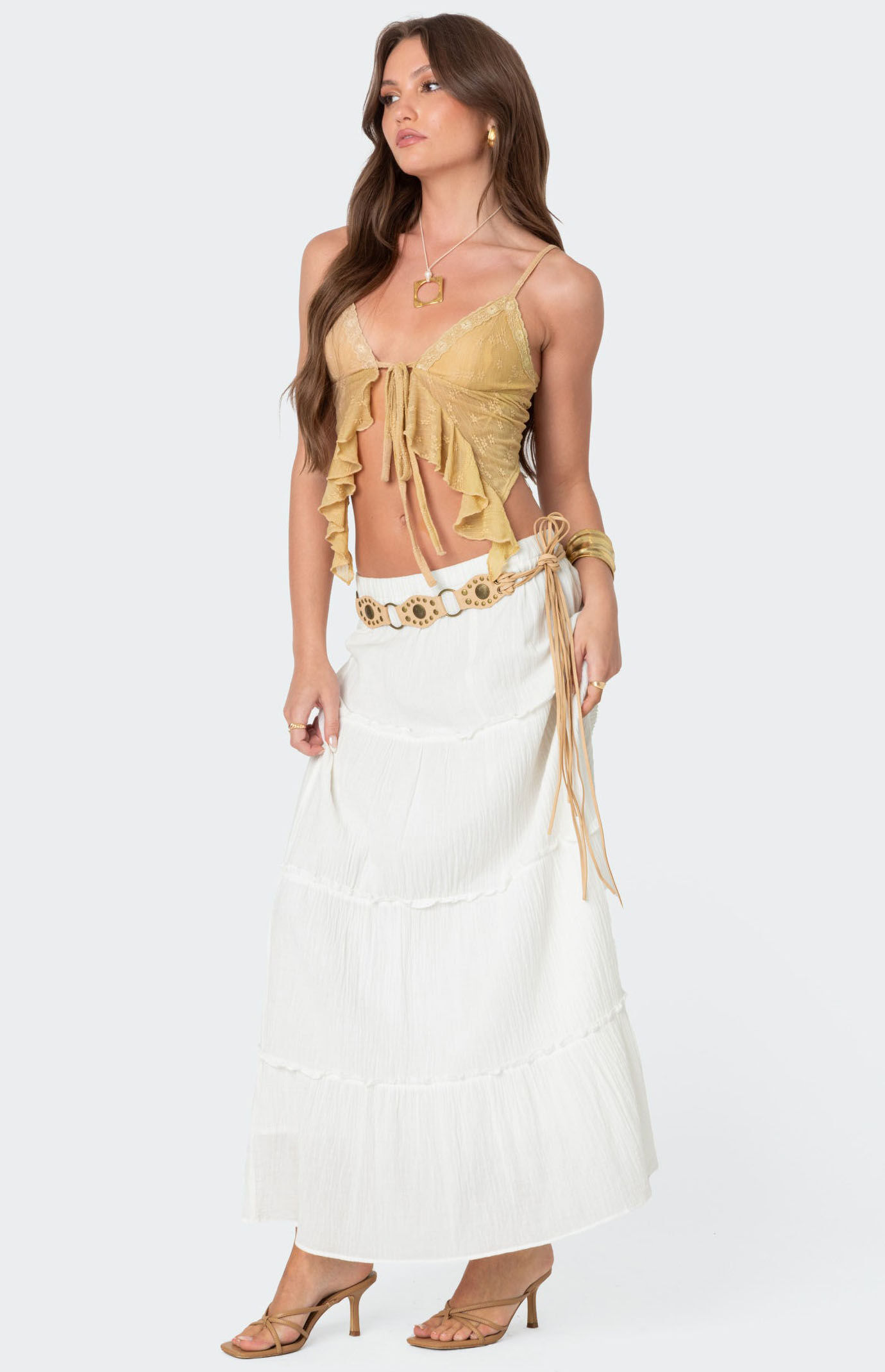 Edikted Yola Embroidered Tie Front Top | PacSun Edikted Yola Embroidered Tie Front Top | PacSun